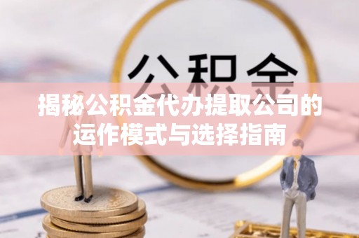 镜湖揭秘公积金代办提取公司的运作模式与选择指南