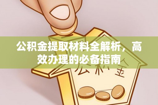 镜湖公积金提取材料全解析，高效办理的必备指南