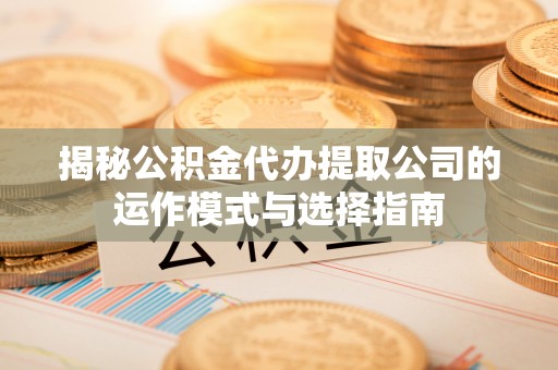 镜湖揭秘公积金代办提取公司的运作模式与选择指南